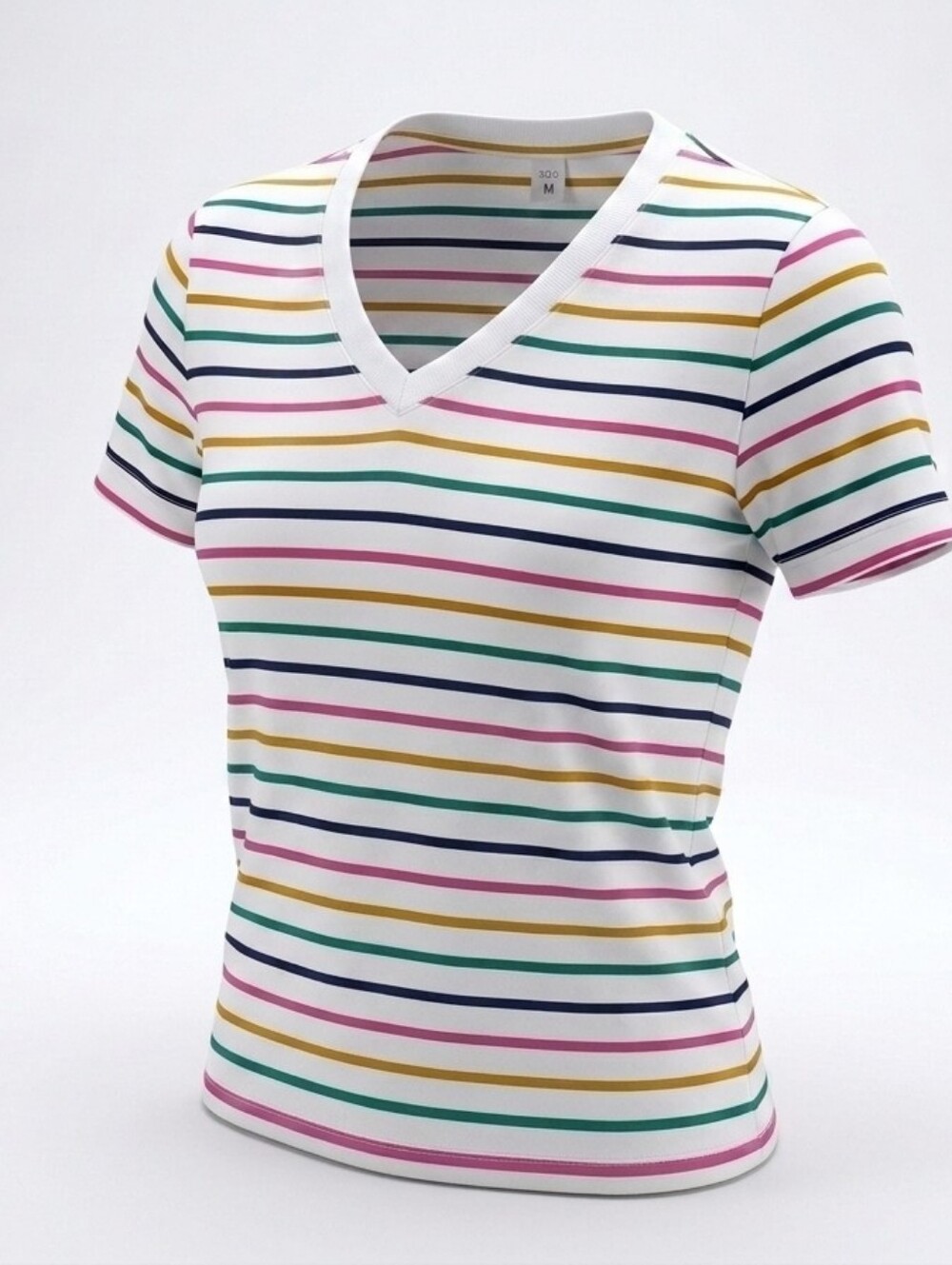 Amazon Essentials Multicolor Striped V-Neck T-Shirt – Short Sleeve Casual Tee –